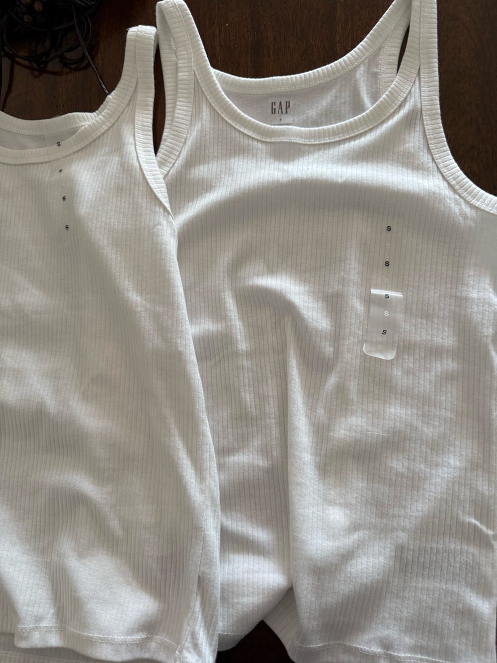 Gap White Ribbed Tank Top set of two